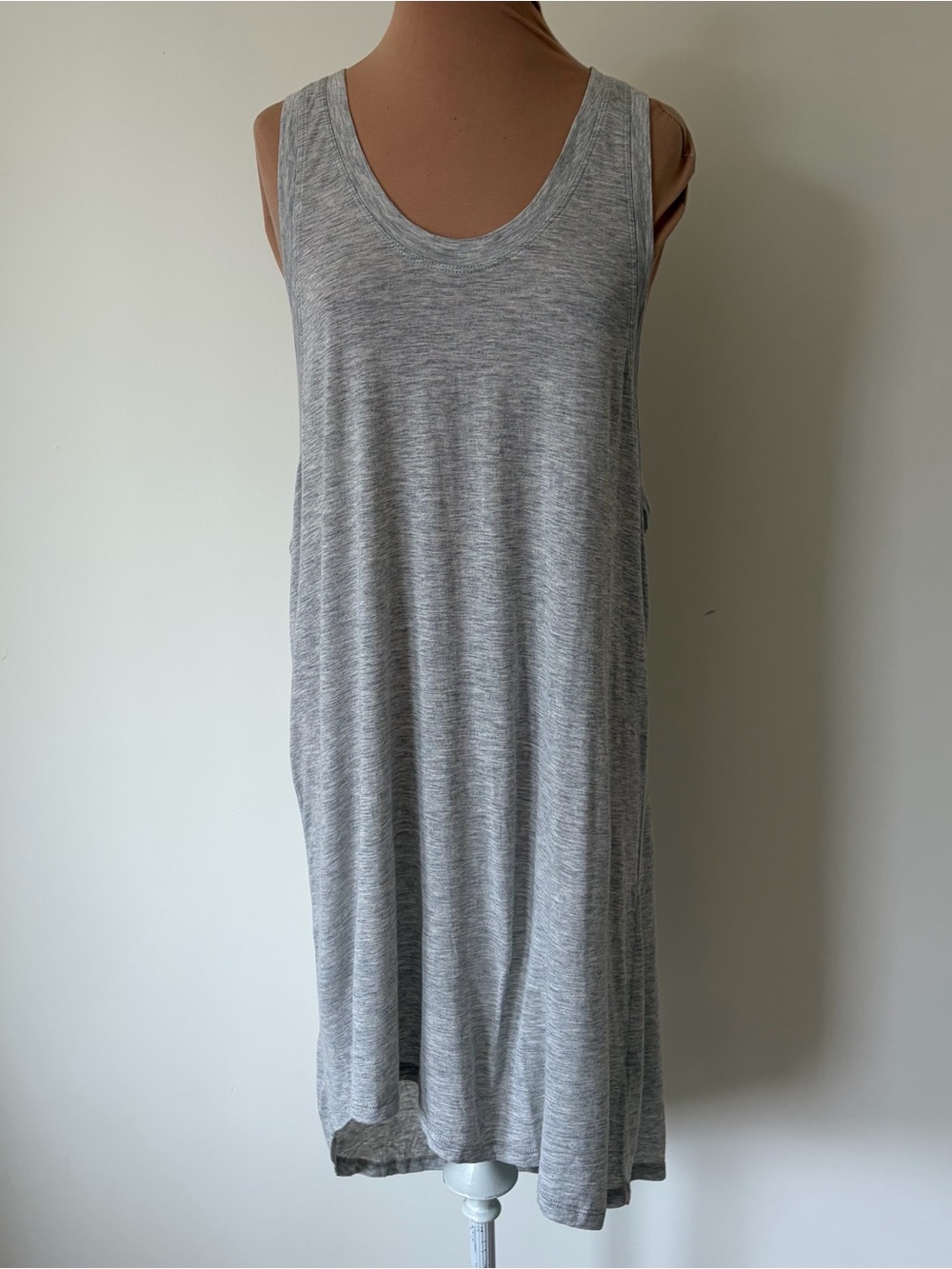 Gestuz Julia Sleeveless Jersey Relaxed Fit Drape Heather Gray Tank Dress NWT M